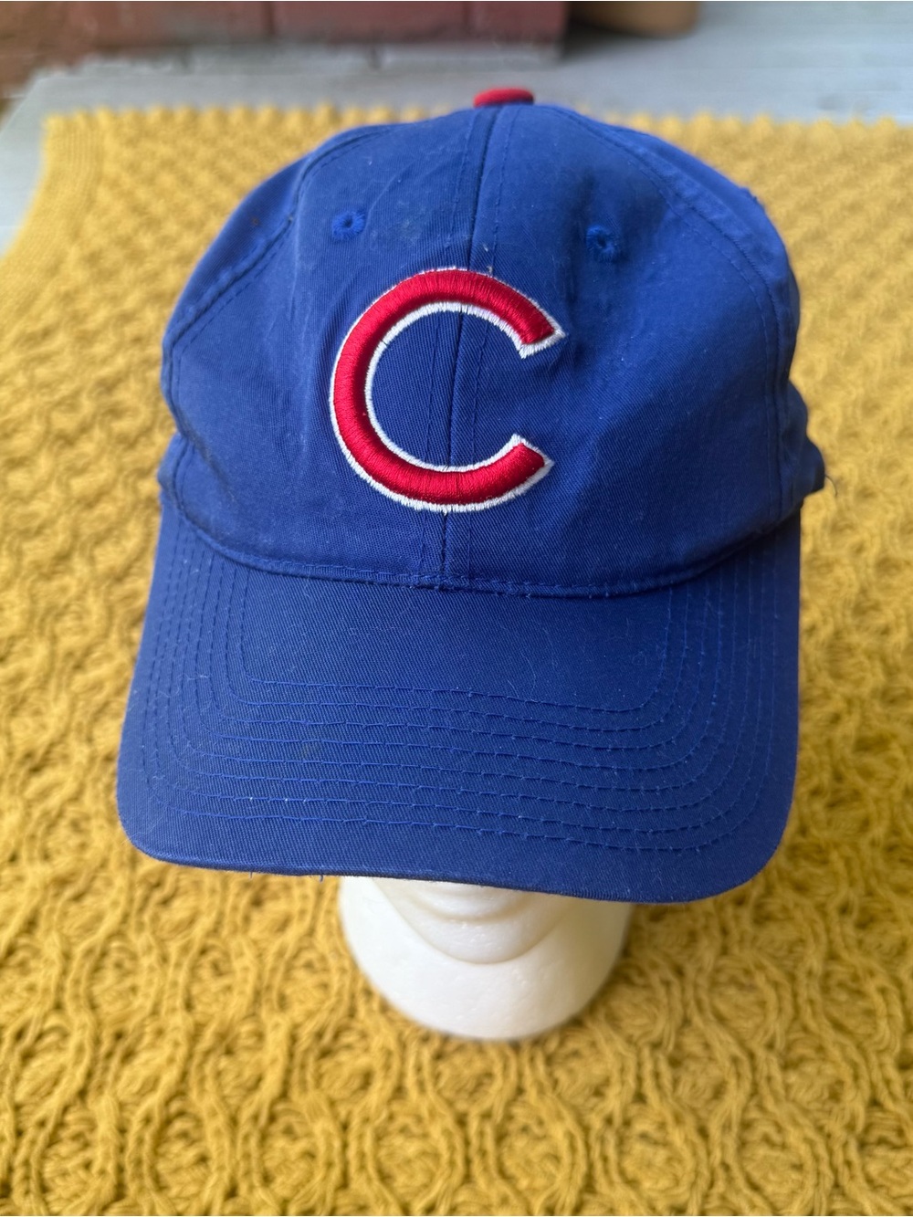 Vtg Chicago Cubs Outdoor Cap Hat Mens Small Med Adjustable Blue Red Snapback MLB